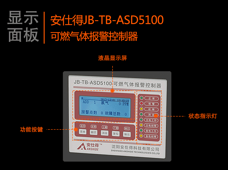 JB-TB-ASD5100可燃?xì)怏w報警控制器