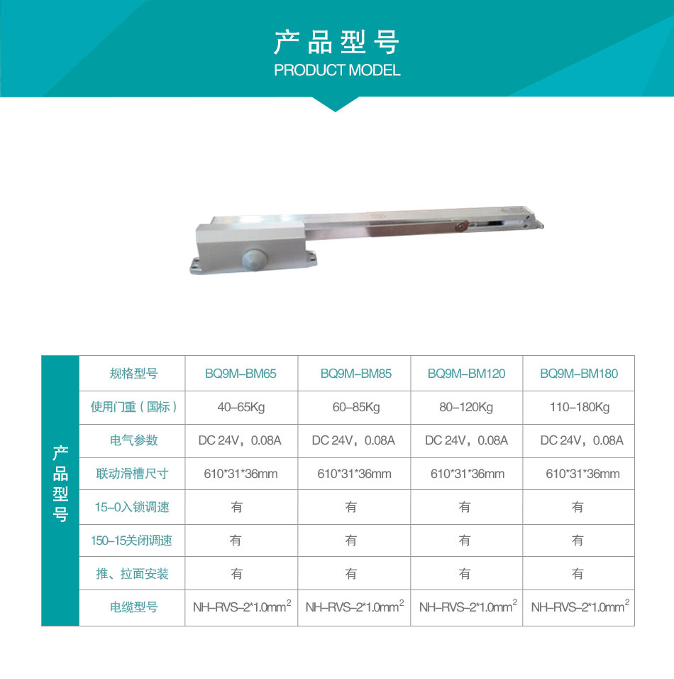 BQ9M-BM聯(lián)動閉門器參數(shù)