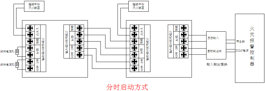 BK901D型分時(shí)滅火啟動器接線示意圖