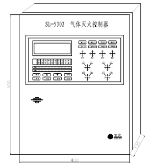 SL-5302氣體滅火控制器外形與結構尺寸圖